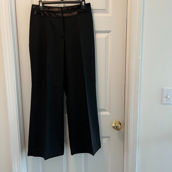 Tuxedo Style Dress Trousers, 32x30, Wide Leg, Black, Worn 1x, EUC, Front Crease - Picture 1 of 8